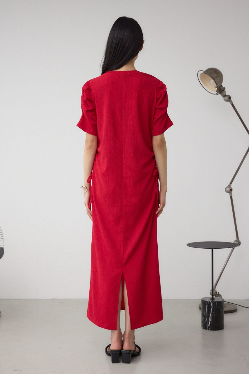 サイドシャーリングワンピース RED FREE