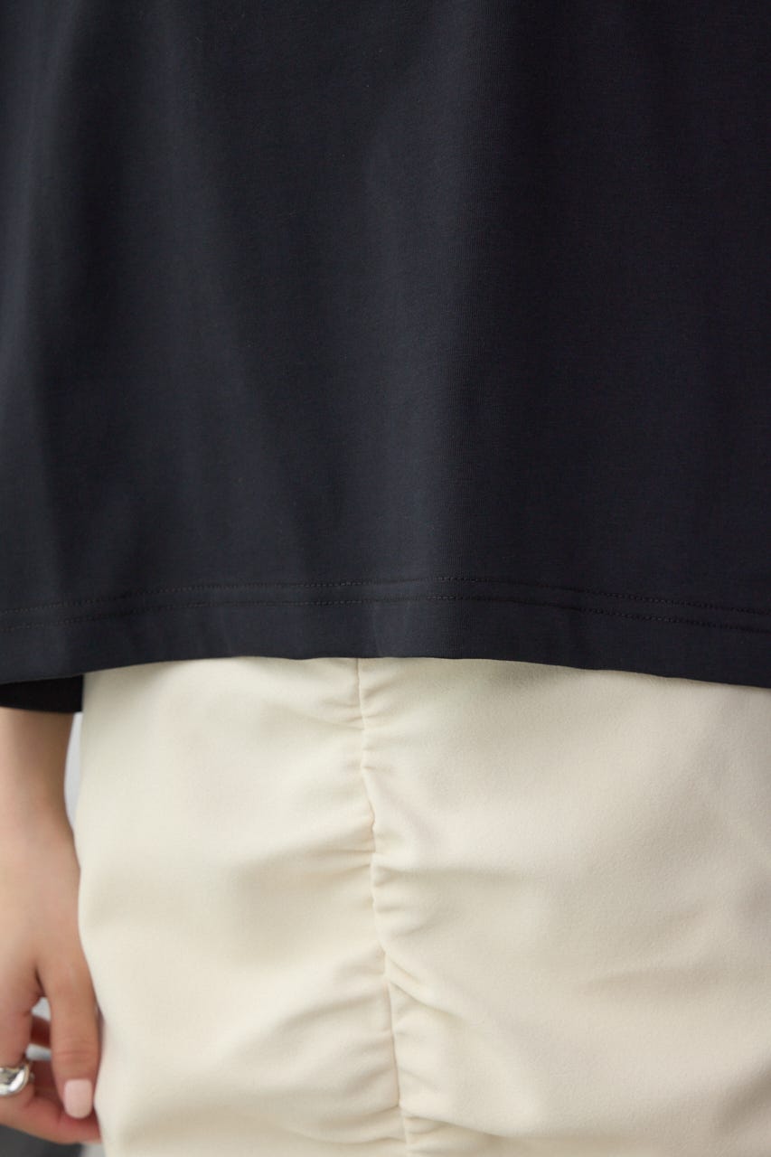 フロッキープリントTシャツ BLK FREE