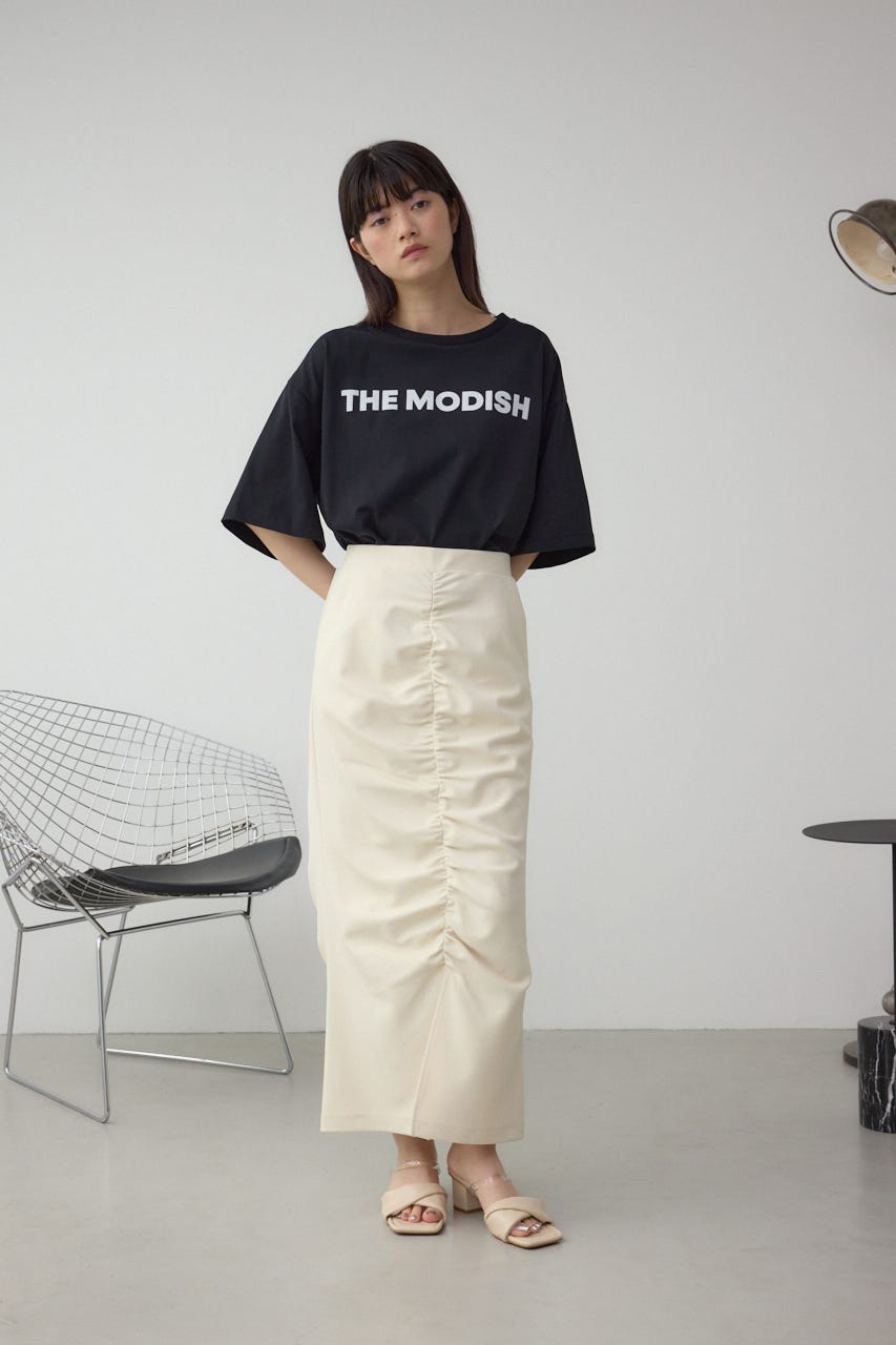 フロッキープリントTシャツ BLK FREE