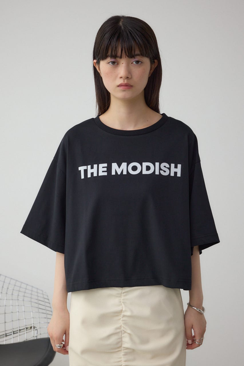 フロッキープリントTシャツ BLK FREE