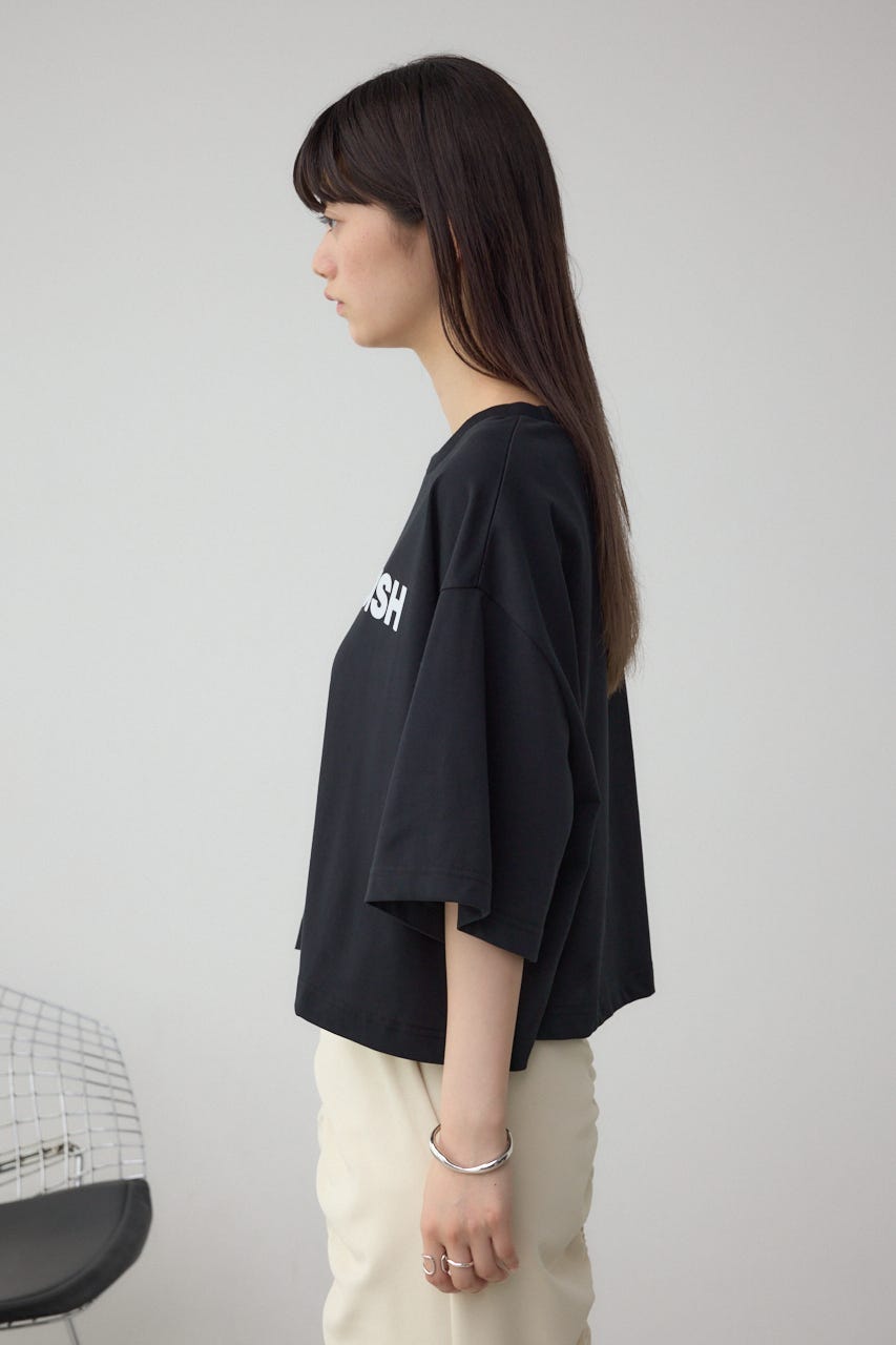 フロッキープリントTシャツ BLK FREE