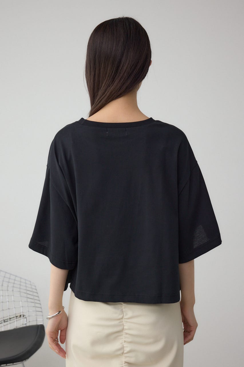 フロッキープリントTシャツ BLK FREE