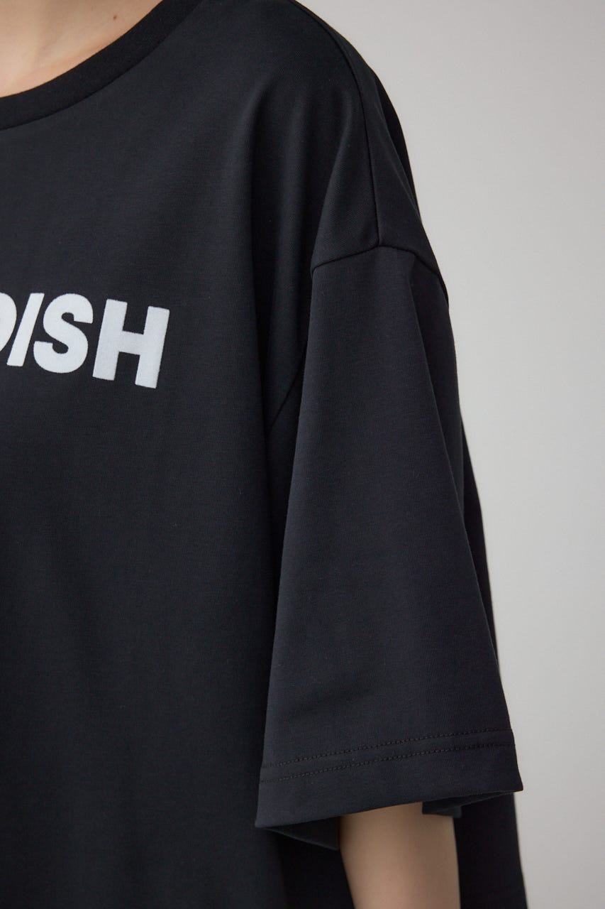 フロッキープリントTシャツ BLK FREE