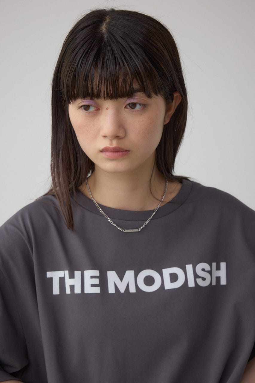 フロッキープリントTシャツ C.GRY FREE