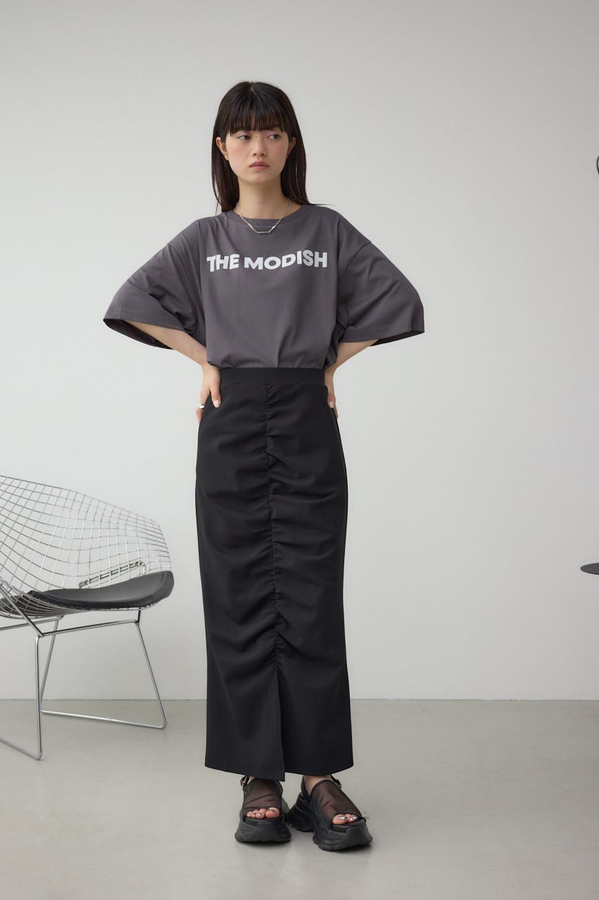 フロッキープリントTシャツ C.GRY FREE