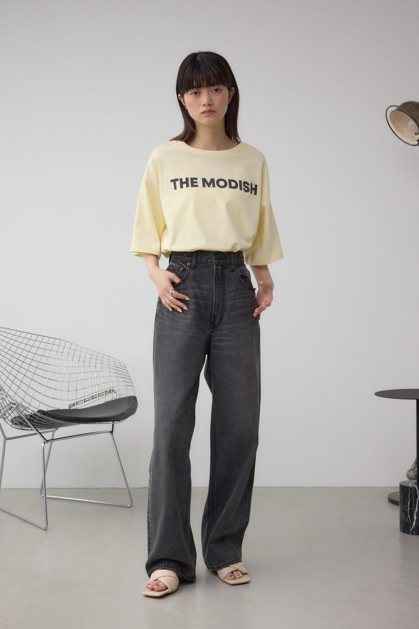 フロッキープリントTシャツ L/YEL FREE