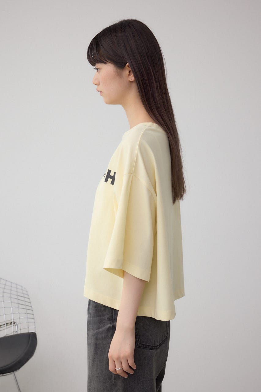 フロッキープリントTシャツ L/YEL FREE