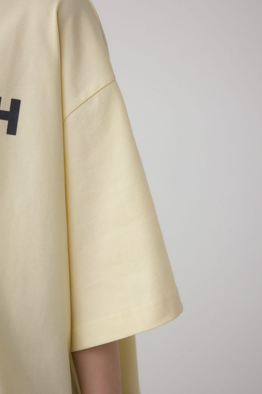 フロッキープリントTシャツ L/YEL FREE