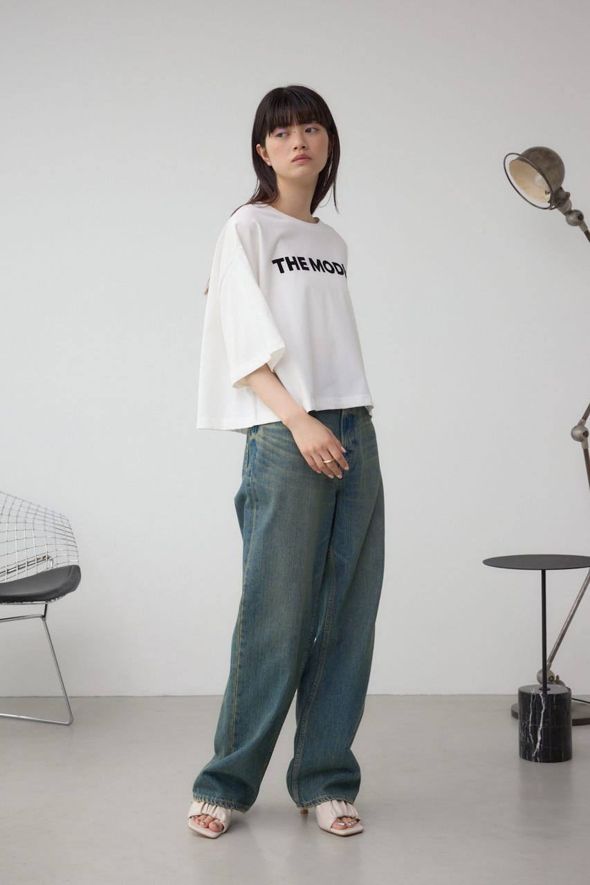 フロッキープリントTシャツ WHT FREE