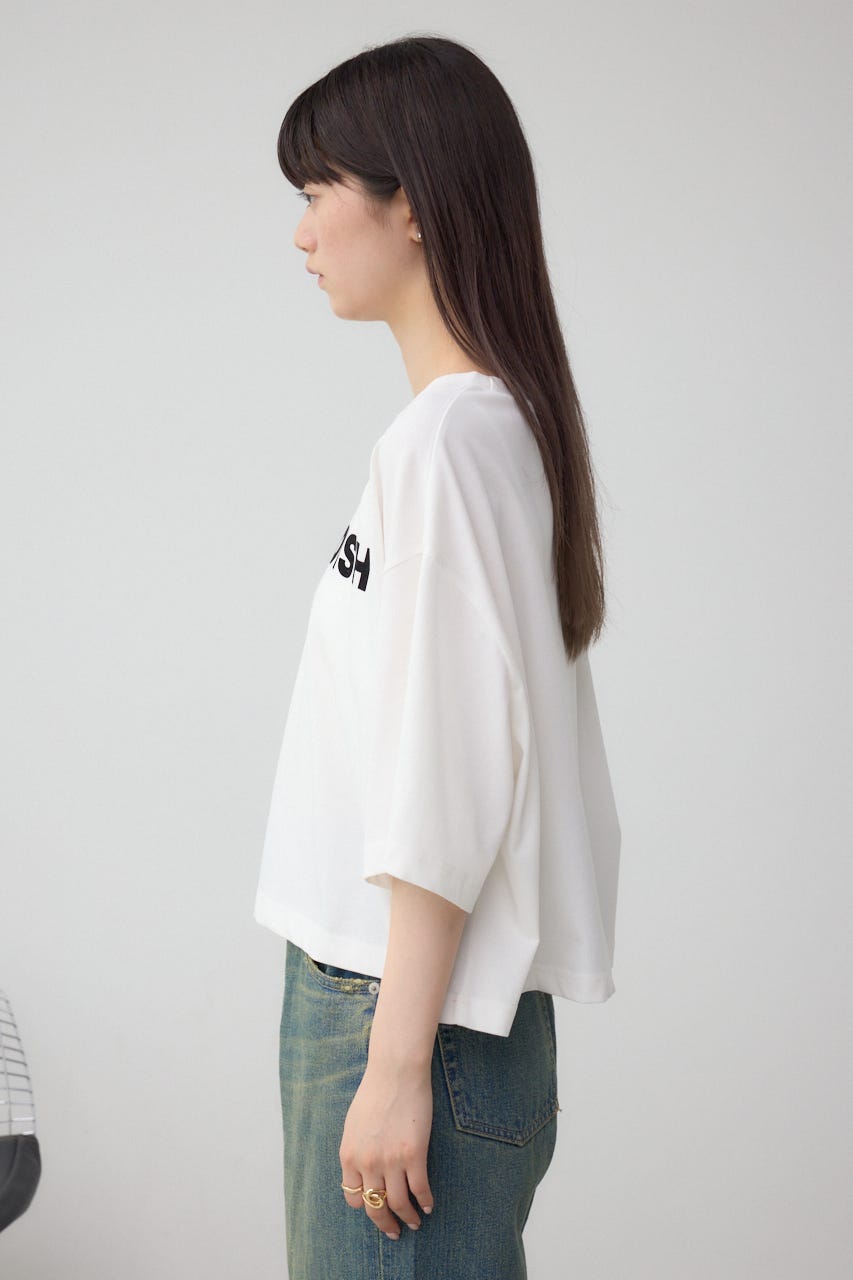 フロッキープリントTシャツ WHT FREE