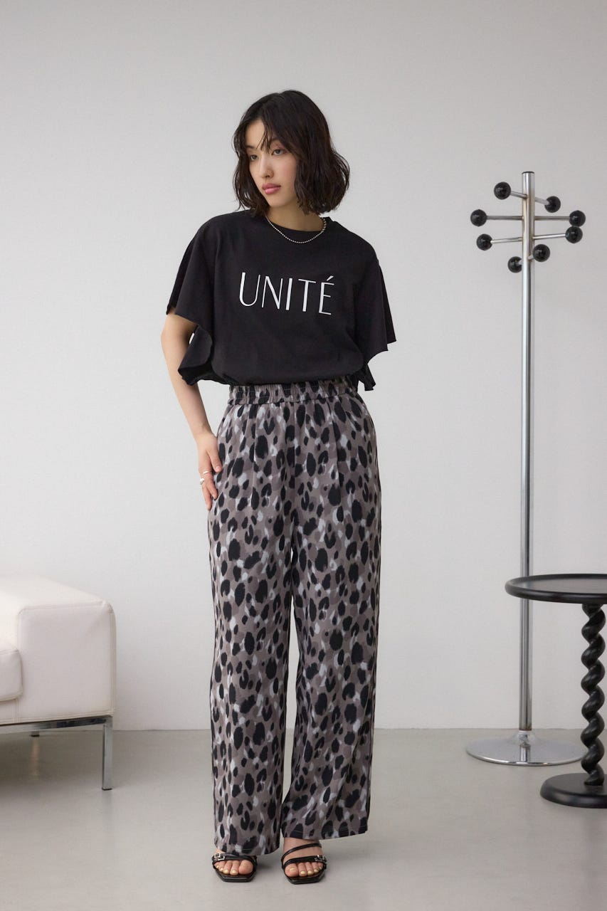 ラッフルスリーブロゴTシャツ BLK FREE