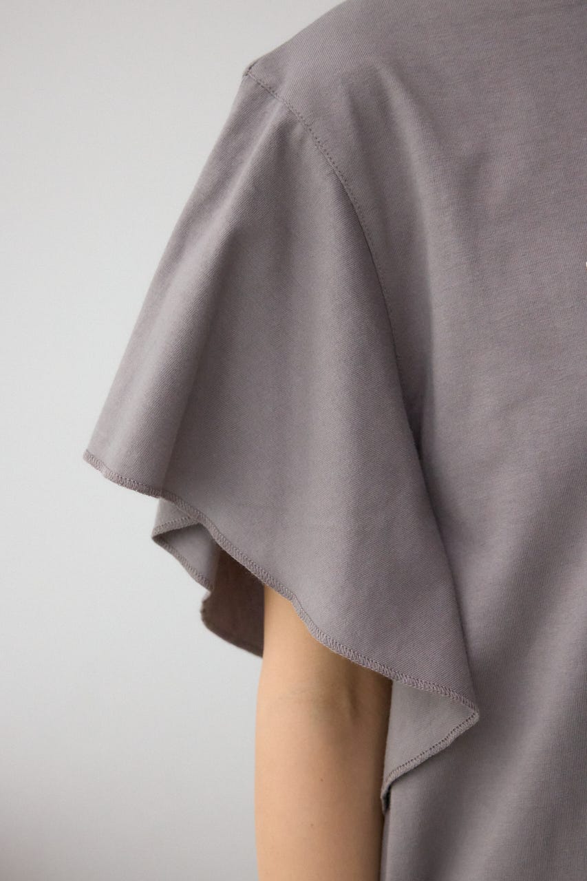 ラッフルスリーブロゴTシャツ C.GRY FREE