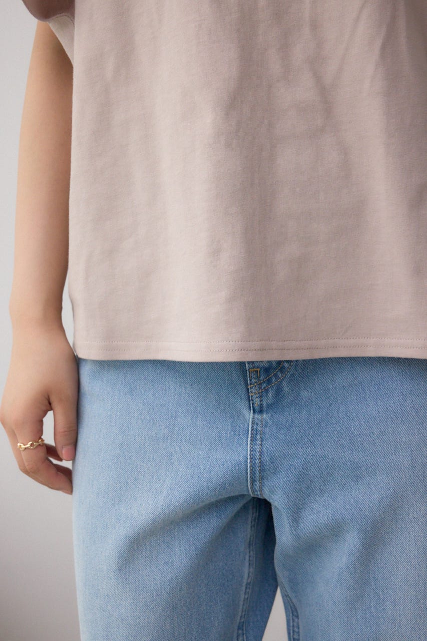 ラッフルスリーブロゴTシャツ L/BEG FREE