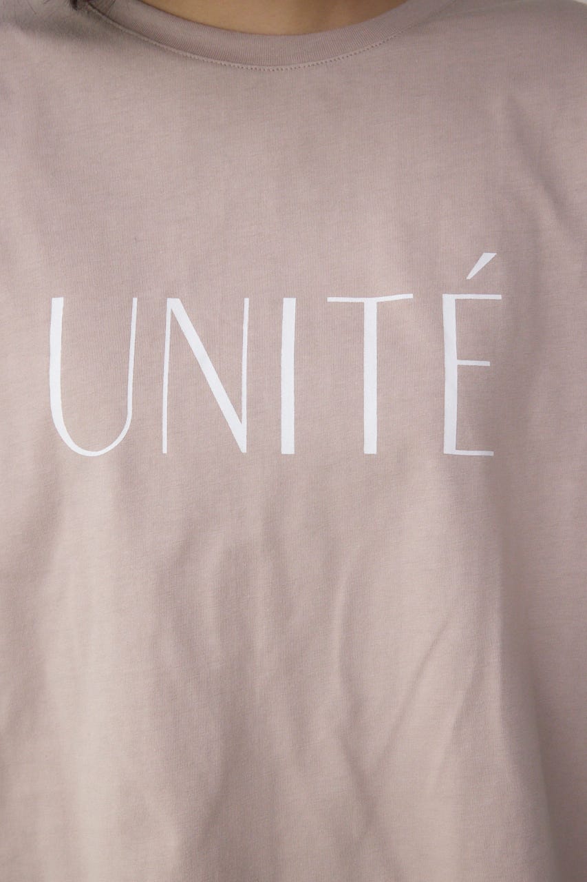 ラッフルスリーブロゴTシャツ L/BEG FREE