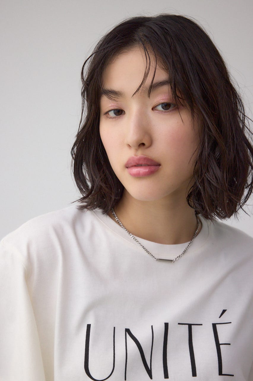 ラッフルスリーブロゴTシャツ WHT FREE