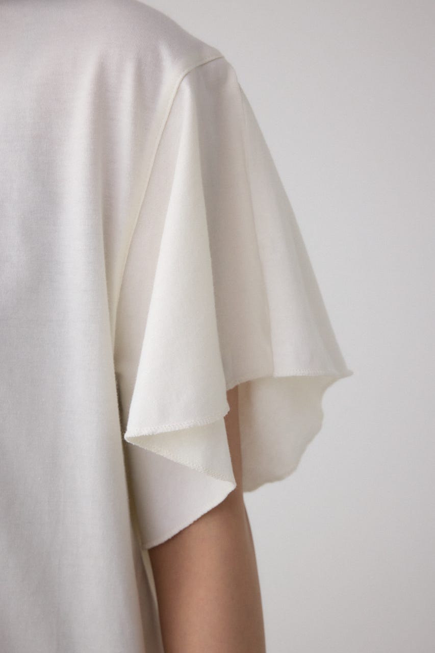 ラッフルスリーブロゴTシャツ WHT FREE