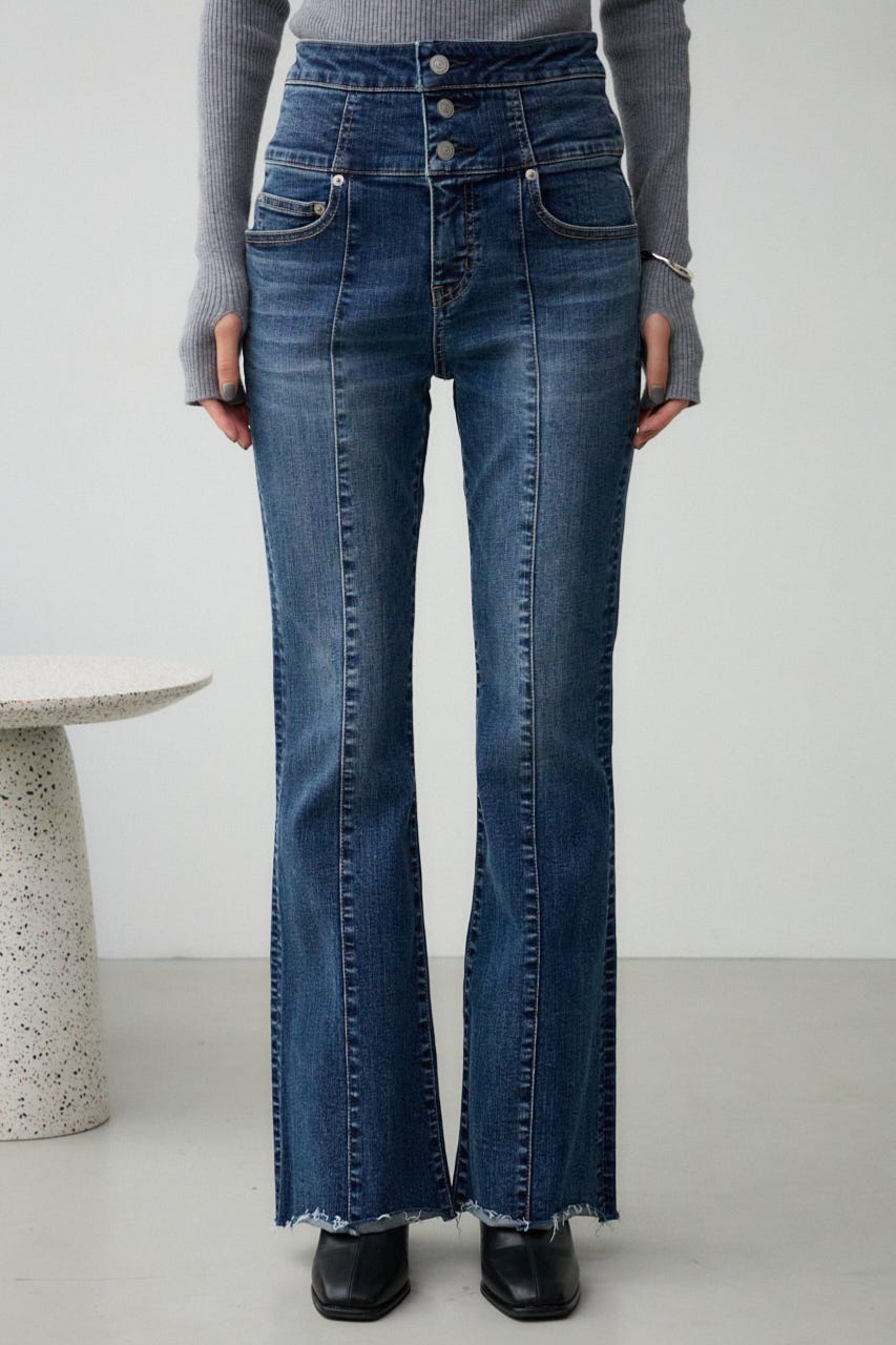 AZUL BY MOUSSY | AZUL DENIM ハイウエストボタンフレアデニム
