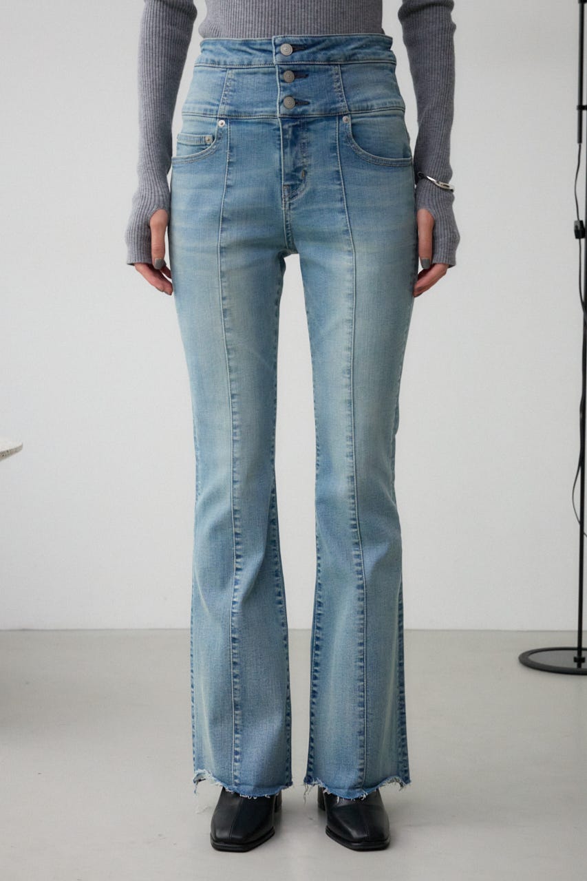 AZUL BY MOUSSY | AZUL DENIM ハイウエストボタンフレアデニム