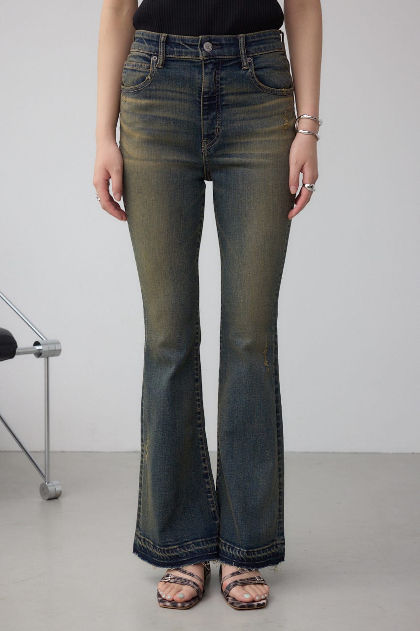 AZUL DENIM フレアデニム ブルー S 美品 AZUL BY MOUSSY AZUL DENIM フレアデニム BLU -ファッション通販