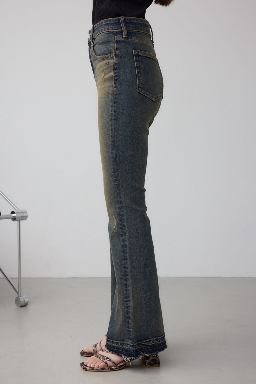 AZUL DENIM フレアデニム ブルー S 美品 AZUL BY MOUSSY | AZUL DENIM デザインフレアデニム (フレア