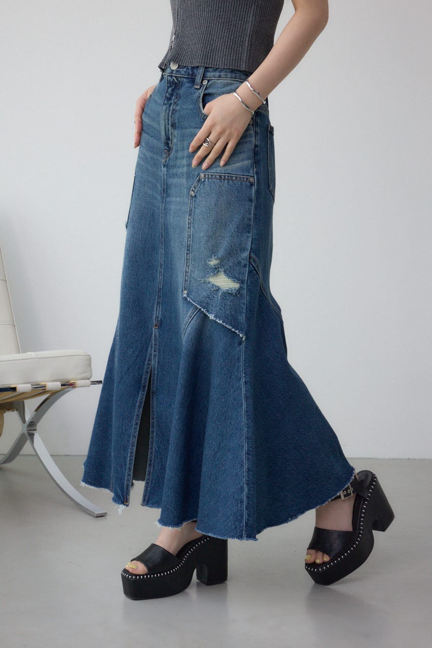 AZUL BY MOUSSY | AZUL DENIM ダメージマーメイドスカート (スカート