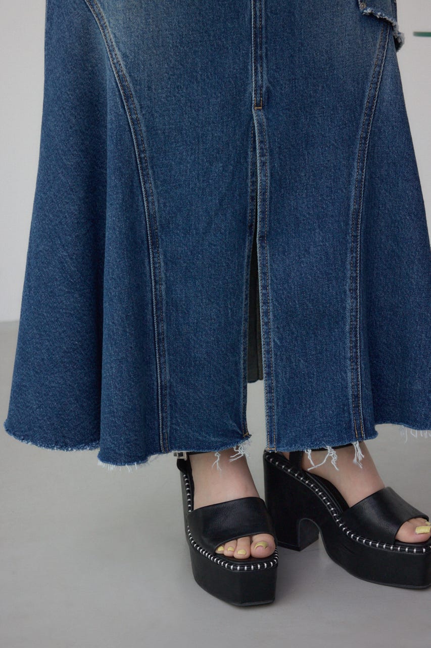 AZUL DENIM ダメージマーメイドスカート BLU M