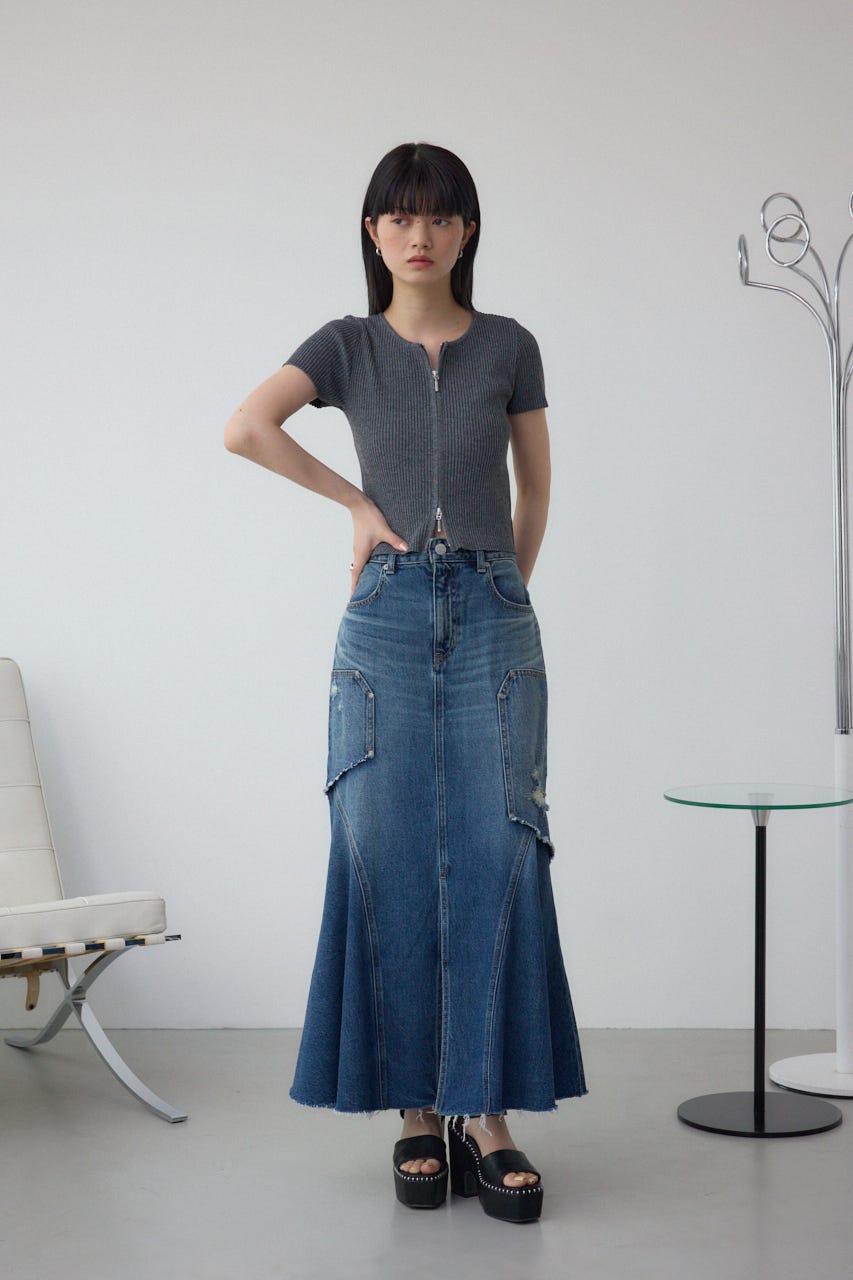 AZUL BY MOUSSY | AZUL DENIM ダメージマーメイドスカート (スカート