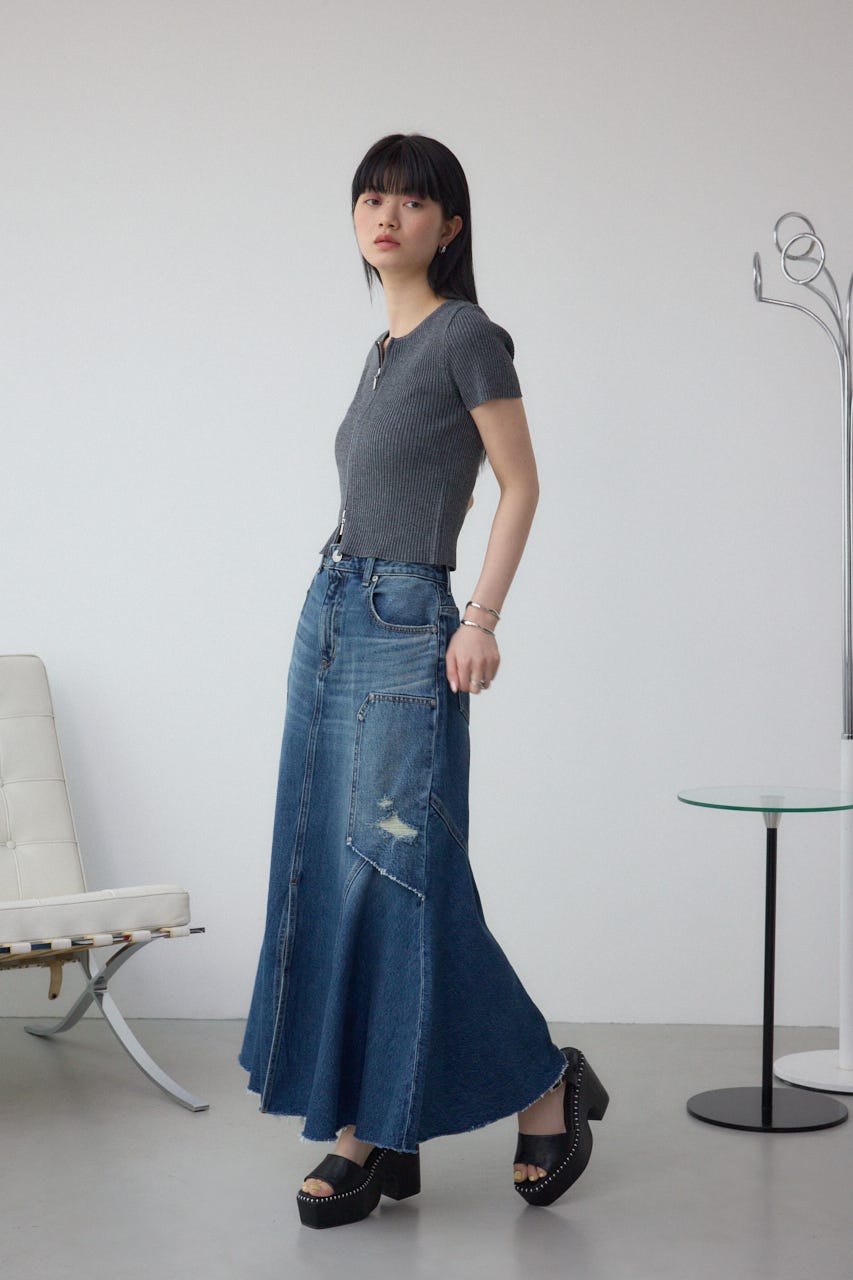 AZUL BY MOUSSY | AZUL DENIM ダメージマーメイドスカート (スカート