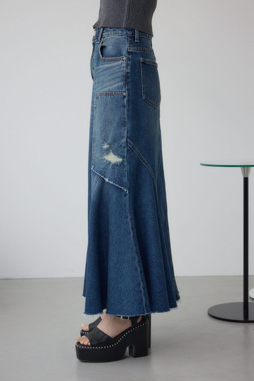 AZUL BY MOUSSY | AZUL DENIM ダメージマーメイドスカート (スカート