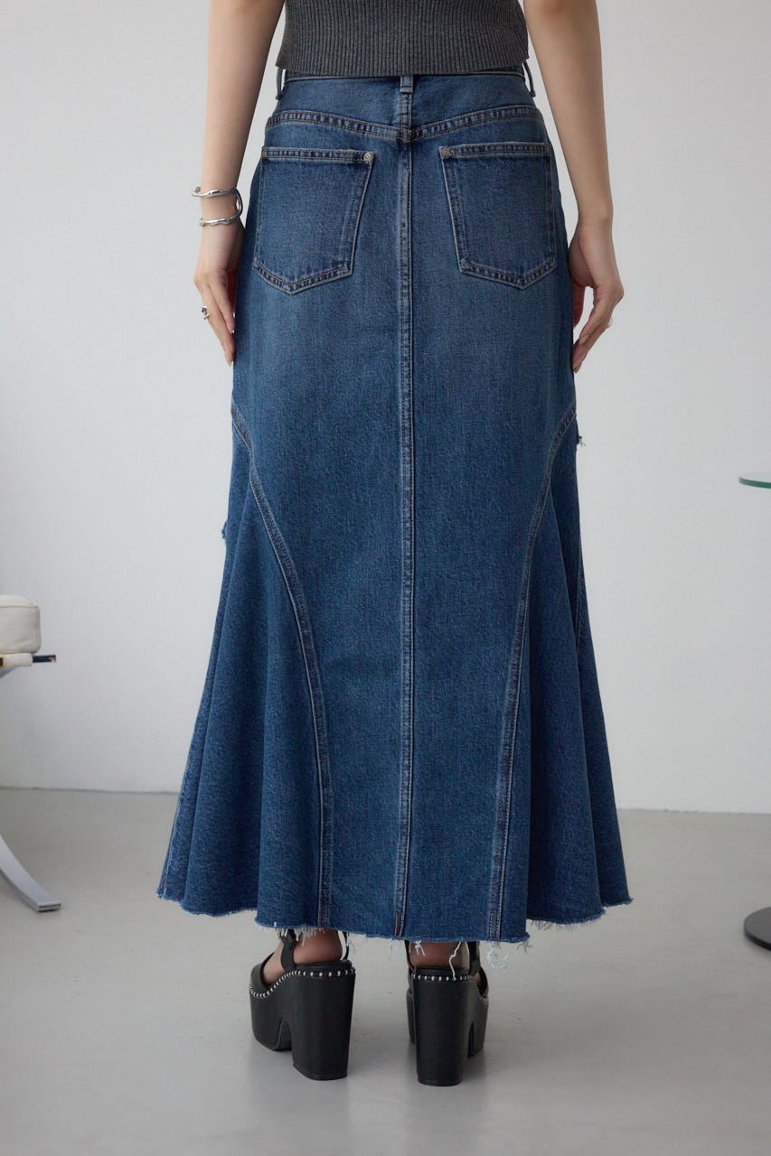 AZUL DENIM ダメージマーメイドスカート BLU M