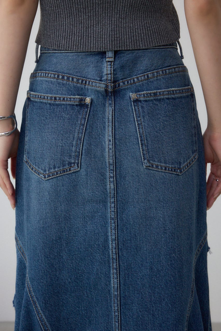 AZUL DENIM ダメージマーメイドスカート BLU M