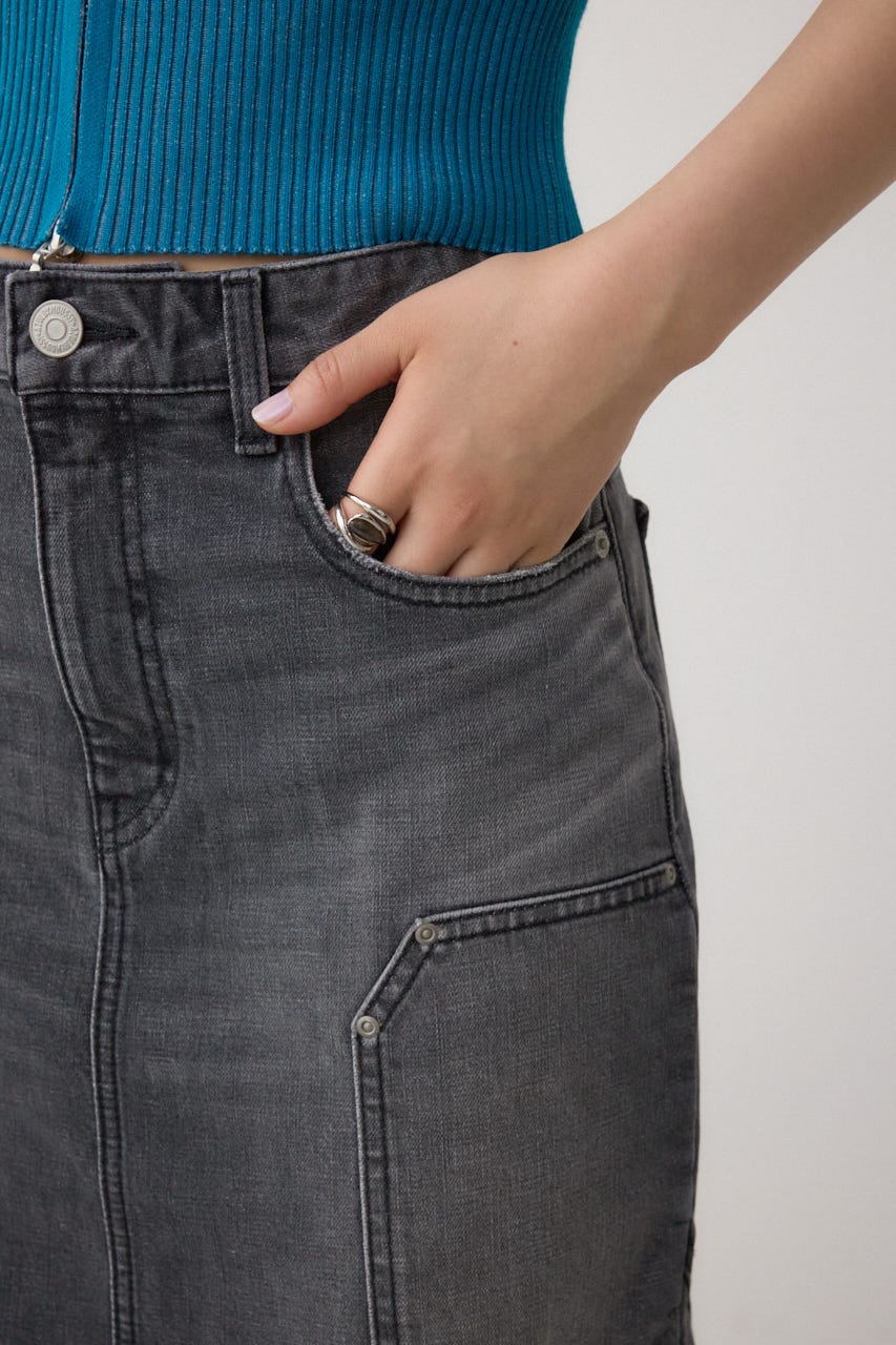 AZUL DENIM ダメージマーメイドスカート L/BLK M