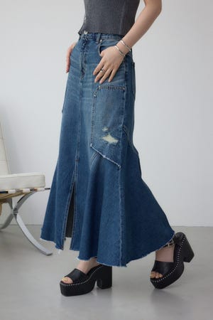 AZUL DENIM ダメージマーメイドスカート