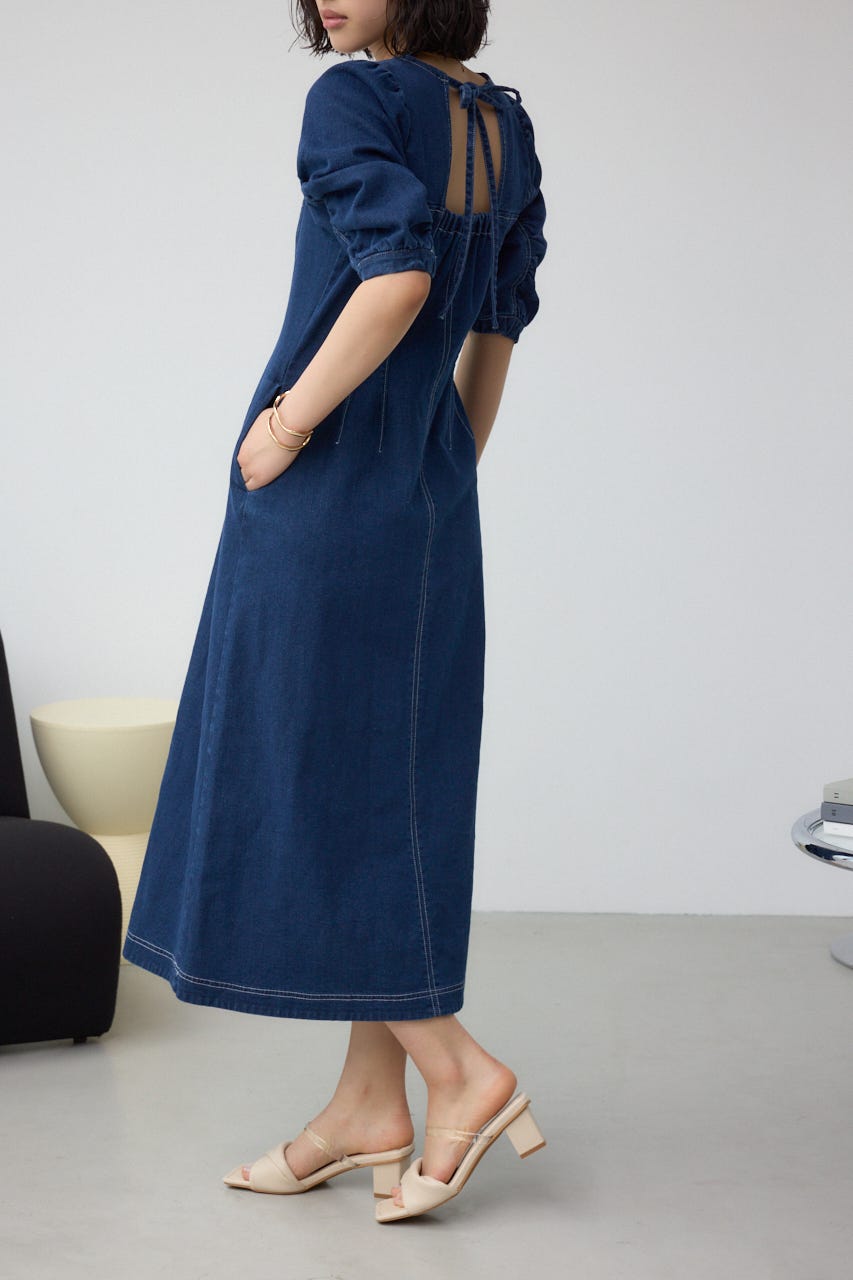 AZUL BY MOUSSY | フロントジップ半袖デニムワンピース (ワンピース