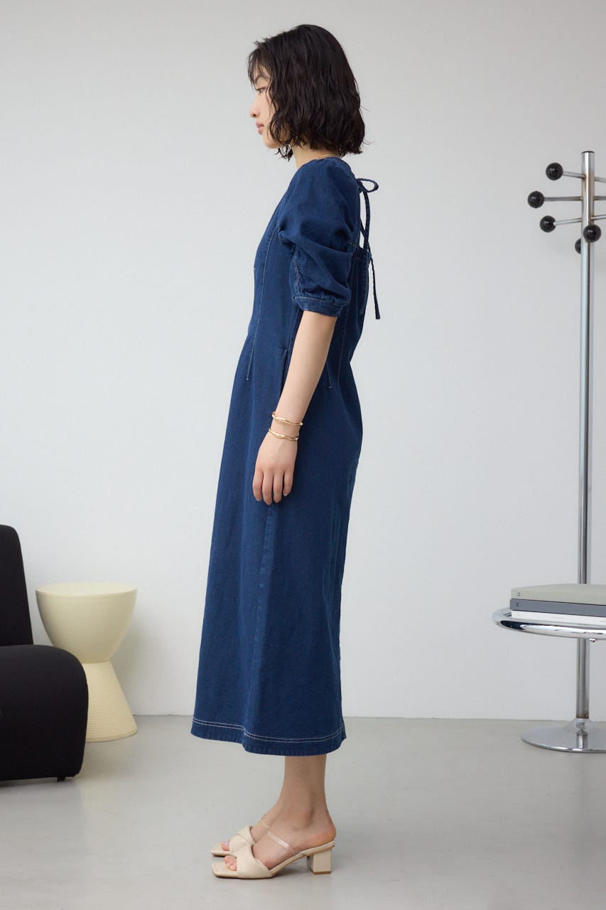 AZUL BY MOUSSY | フロントジップ半袖デニムワンピース (ワンピース