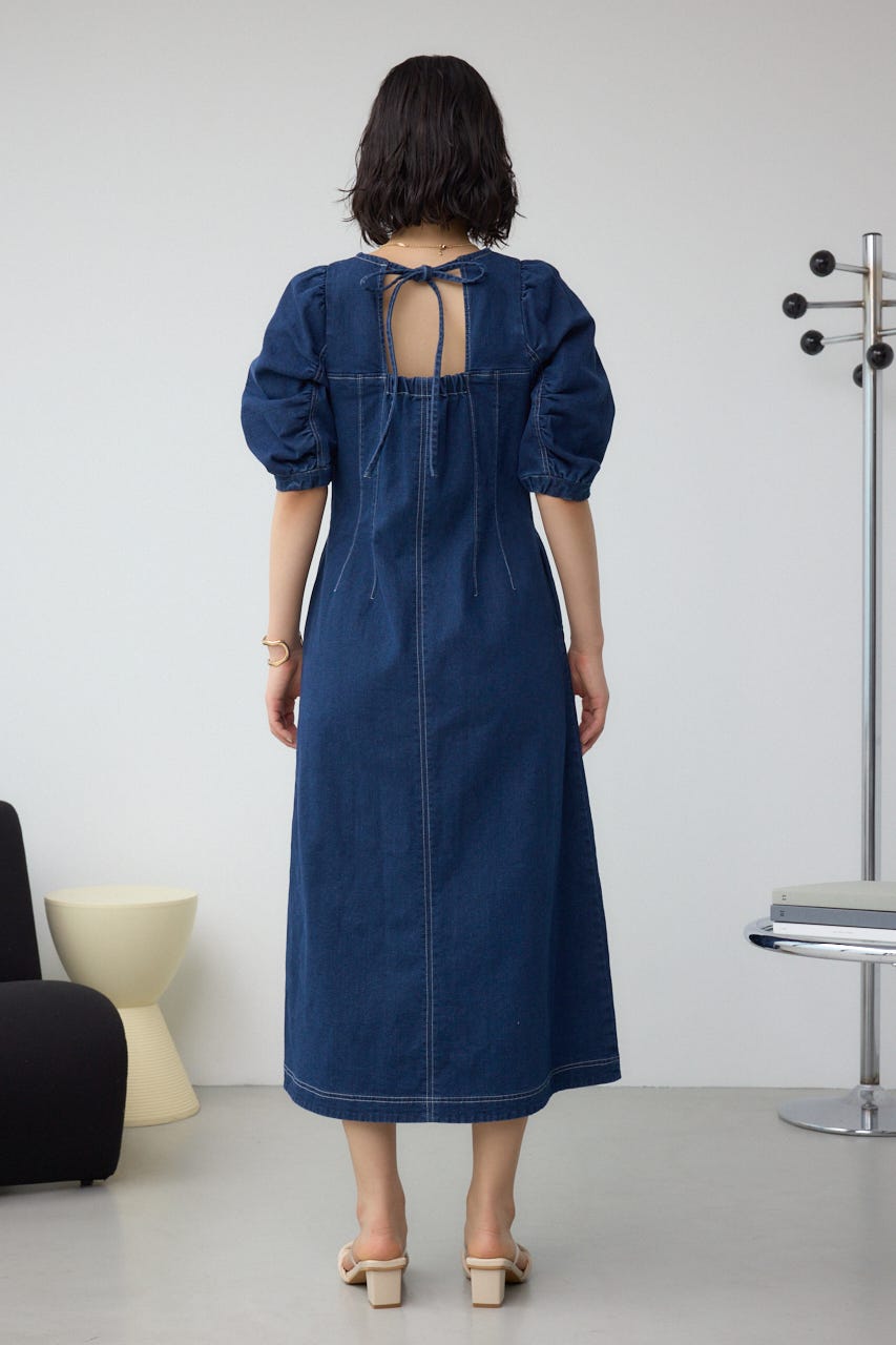 AZUL BY MOUSSY | フロントジップ半袖デニムワンピース (ワンピース