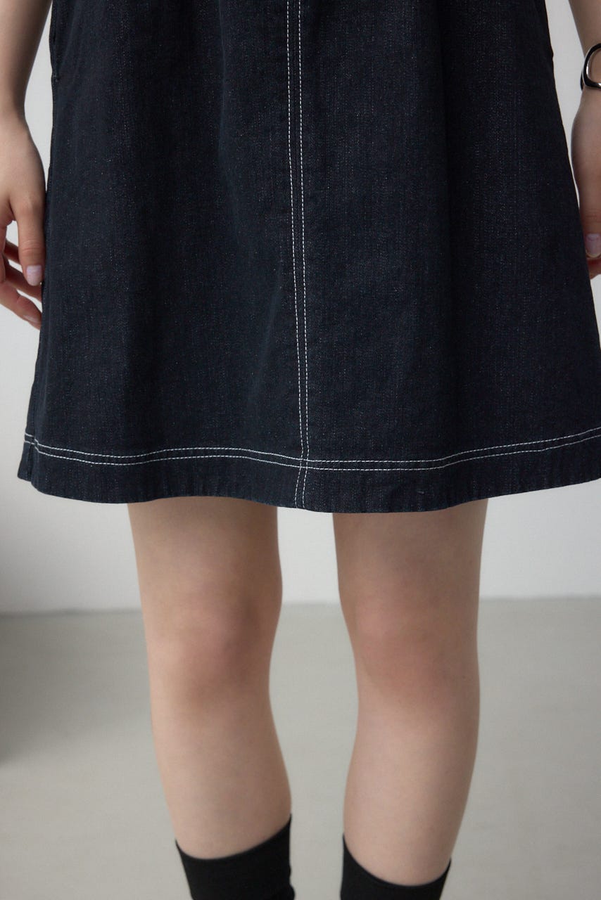 AZUL BY MOUSSY | フロントジップ半袖デニムワンピース (ワンピース