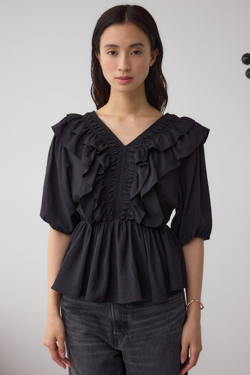 moussy - 今季新作♡MOUSSY LACE RUFFLE ブラウス♡レースフリル