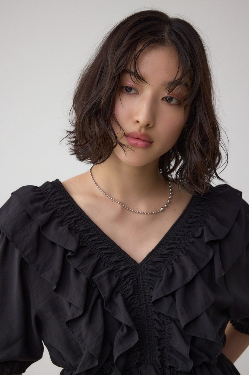 AZUL BY MOUSSY | ラッフルショルダーブラウス (シャツ