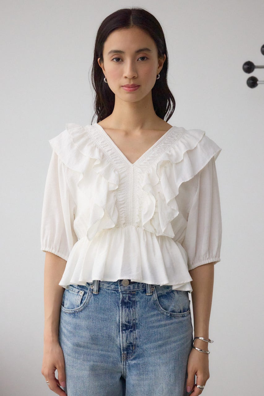 styling/ ラッフルショルダートップス ブラウス styling/（スタイリング）の「ラッフルショルダートップス