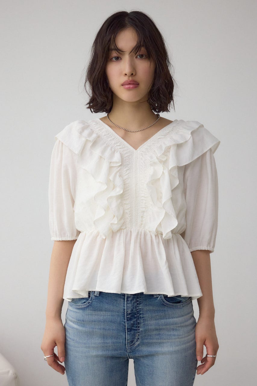 AZUL BY MOUSSY | ラッフルショルダーブラウス (シャツ・ブラウス