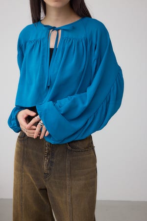 【堀田茜さん着用アイテム】ボリュームギャザーショートボレロ