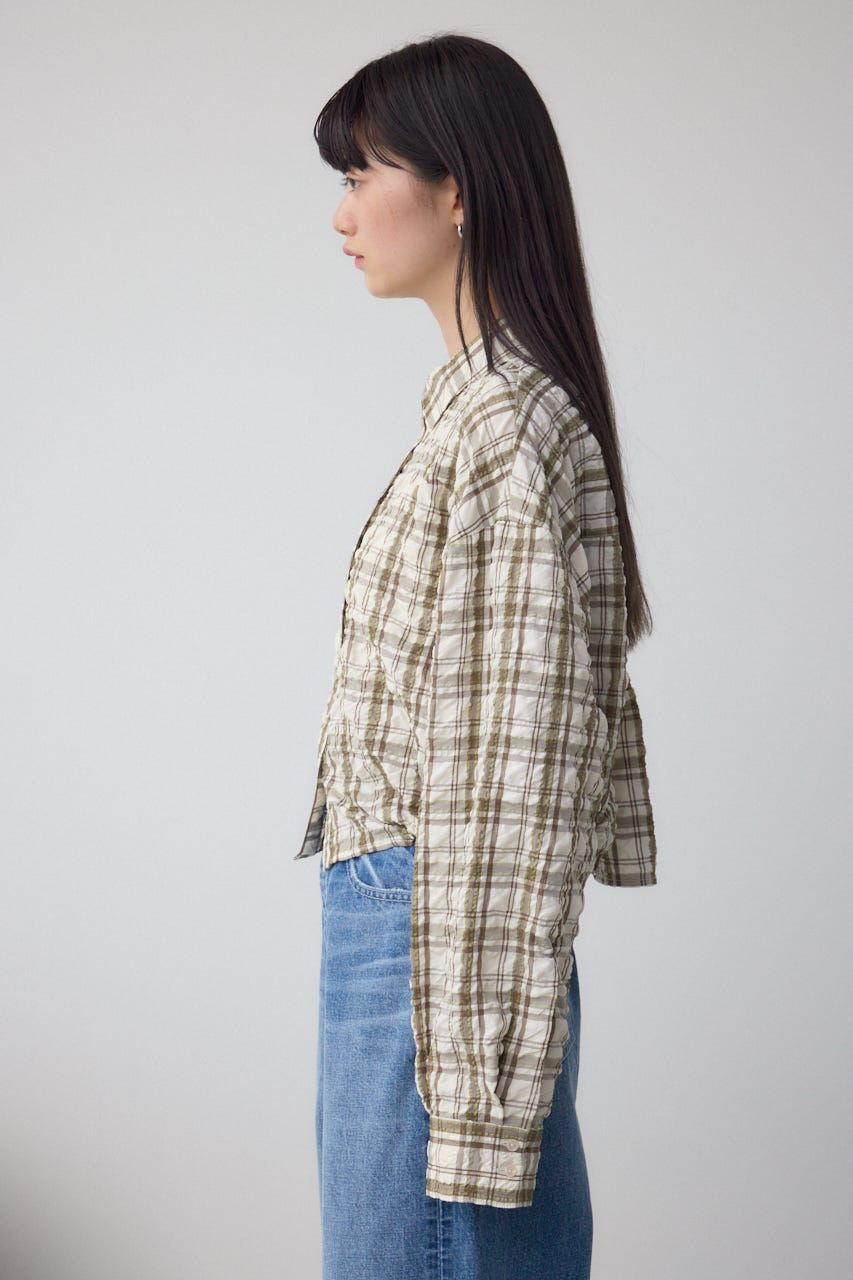 ラウンドヘムドロストシャツ 柄WHT FREE
