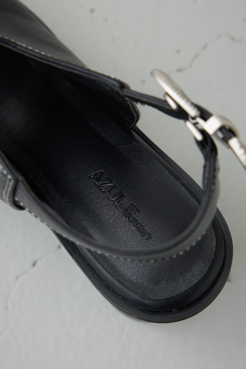 ウエスタンバックルブーティーサンダル BLK S