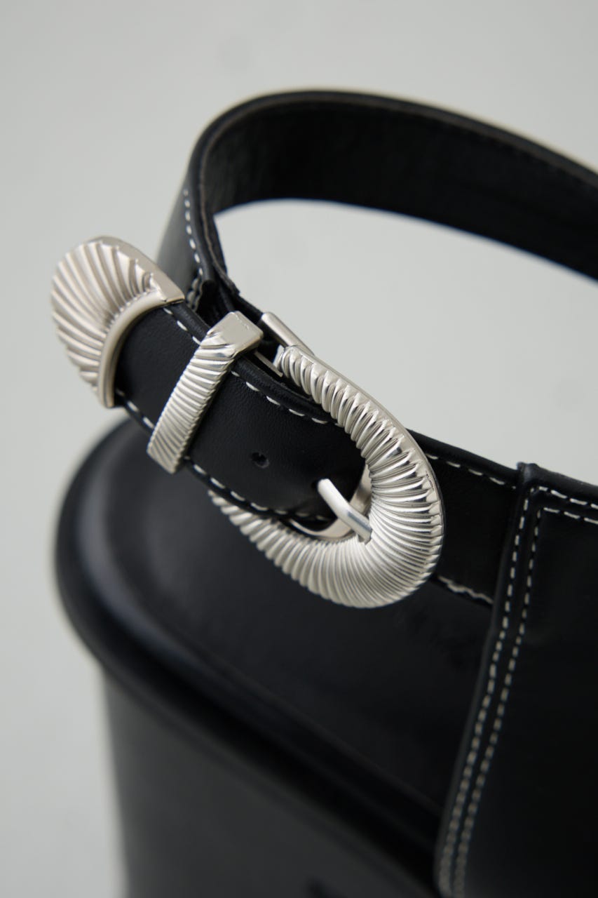 ウエスタンバックルブーティーサンダル BLK S
