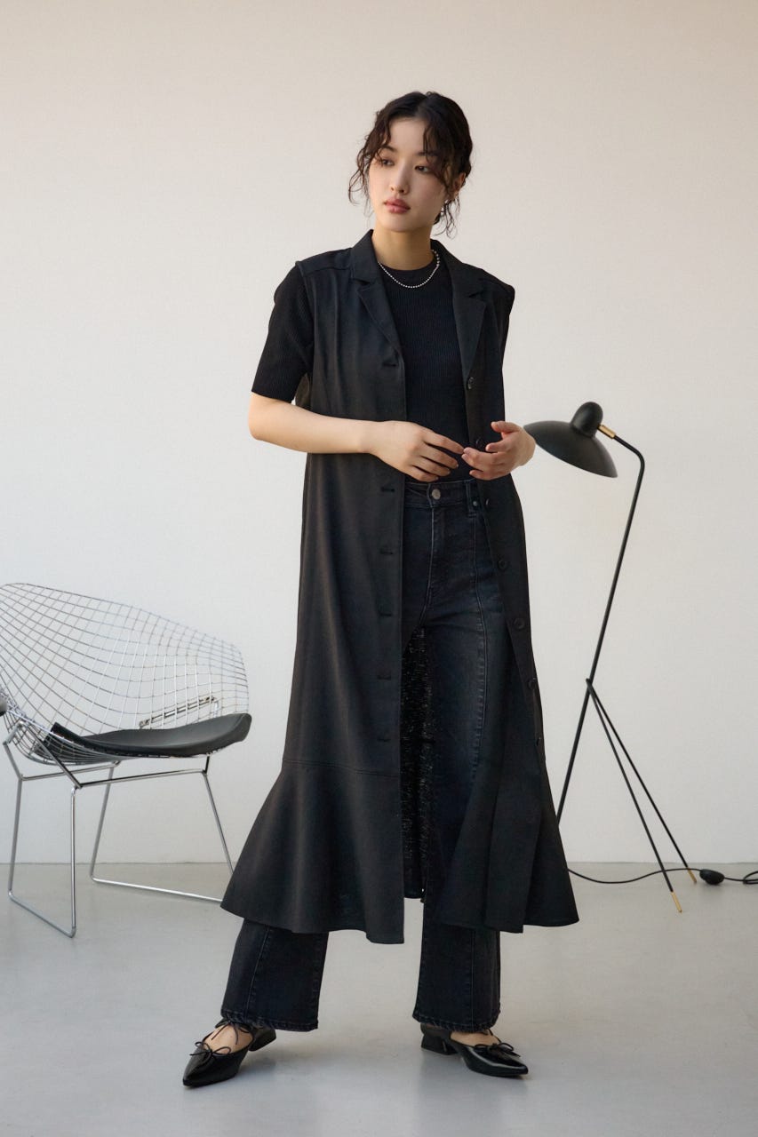 リボンベルトポインテッドパンプス BLK S