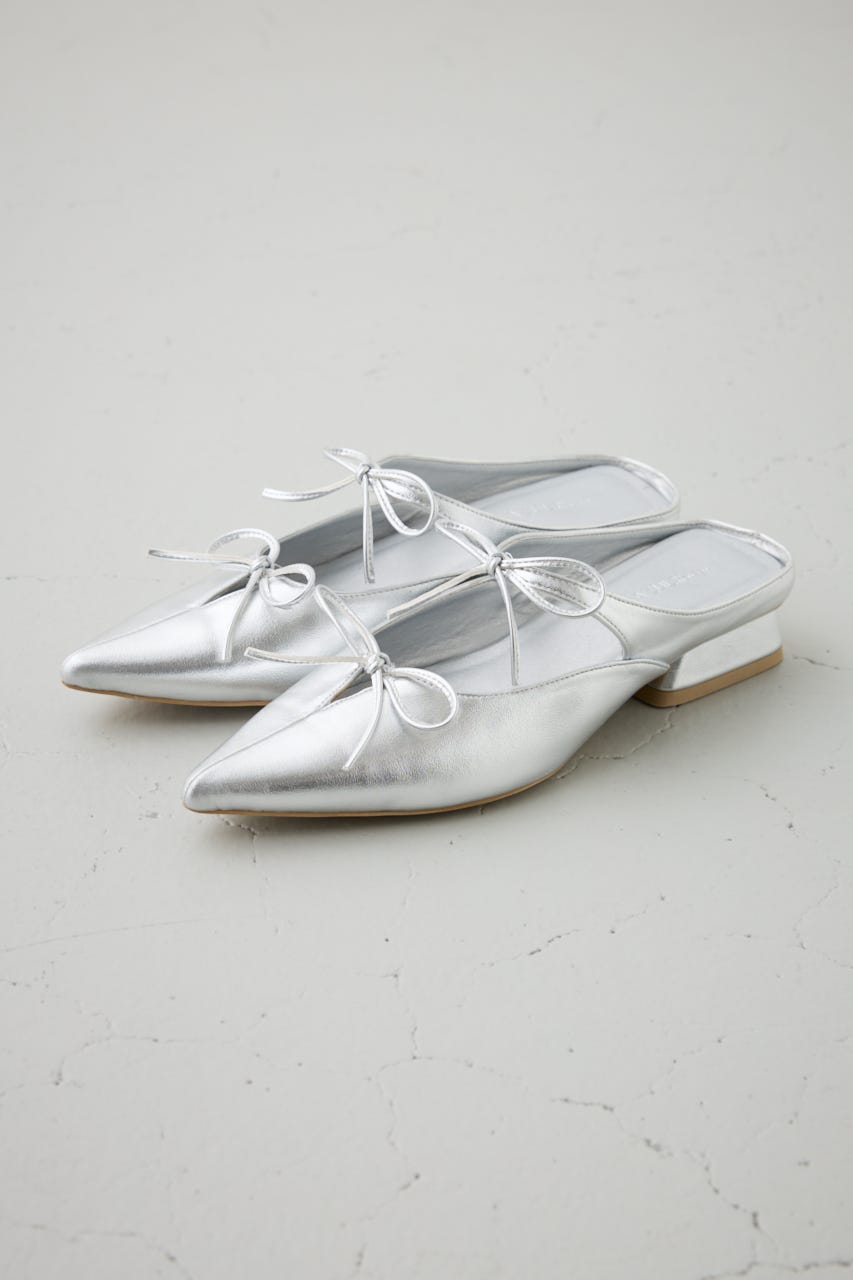 リボンベルトポインテッドパンプス SLV M