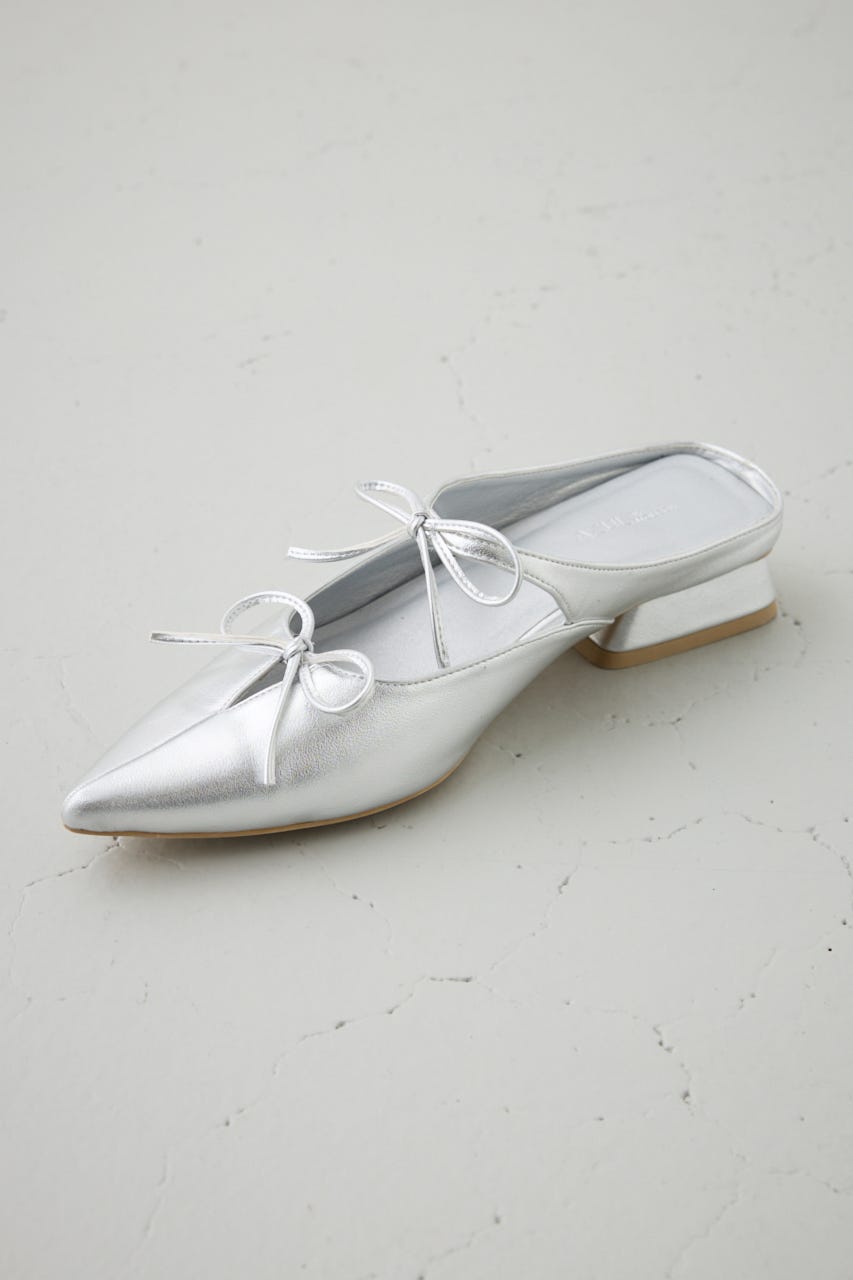 リボンベルトポインテッドパンプス SLV M