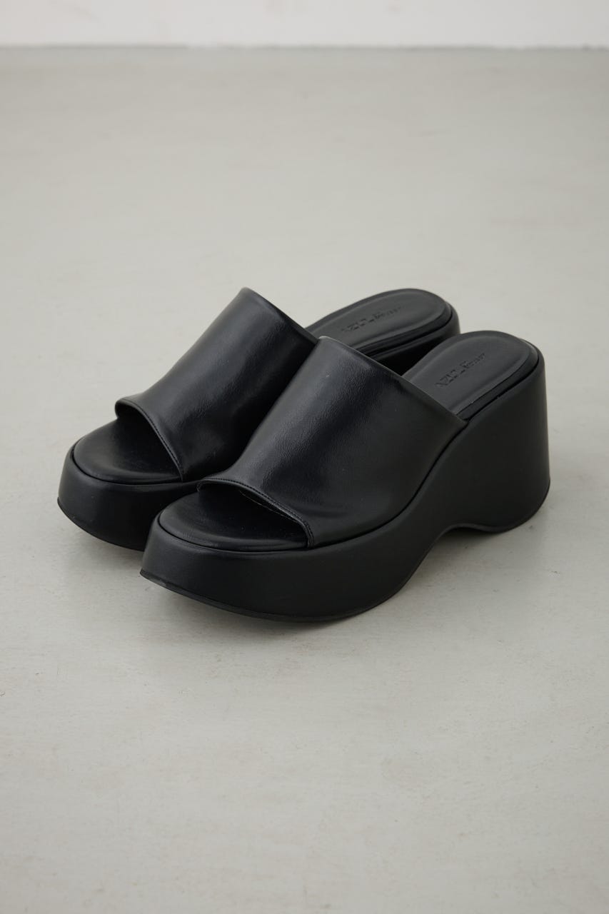 プラットフォームミュールサンダル BLK S