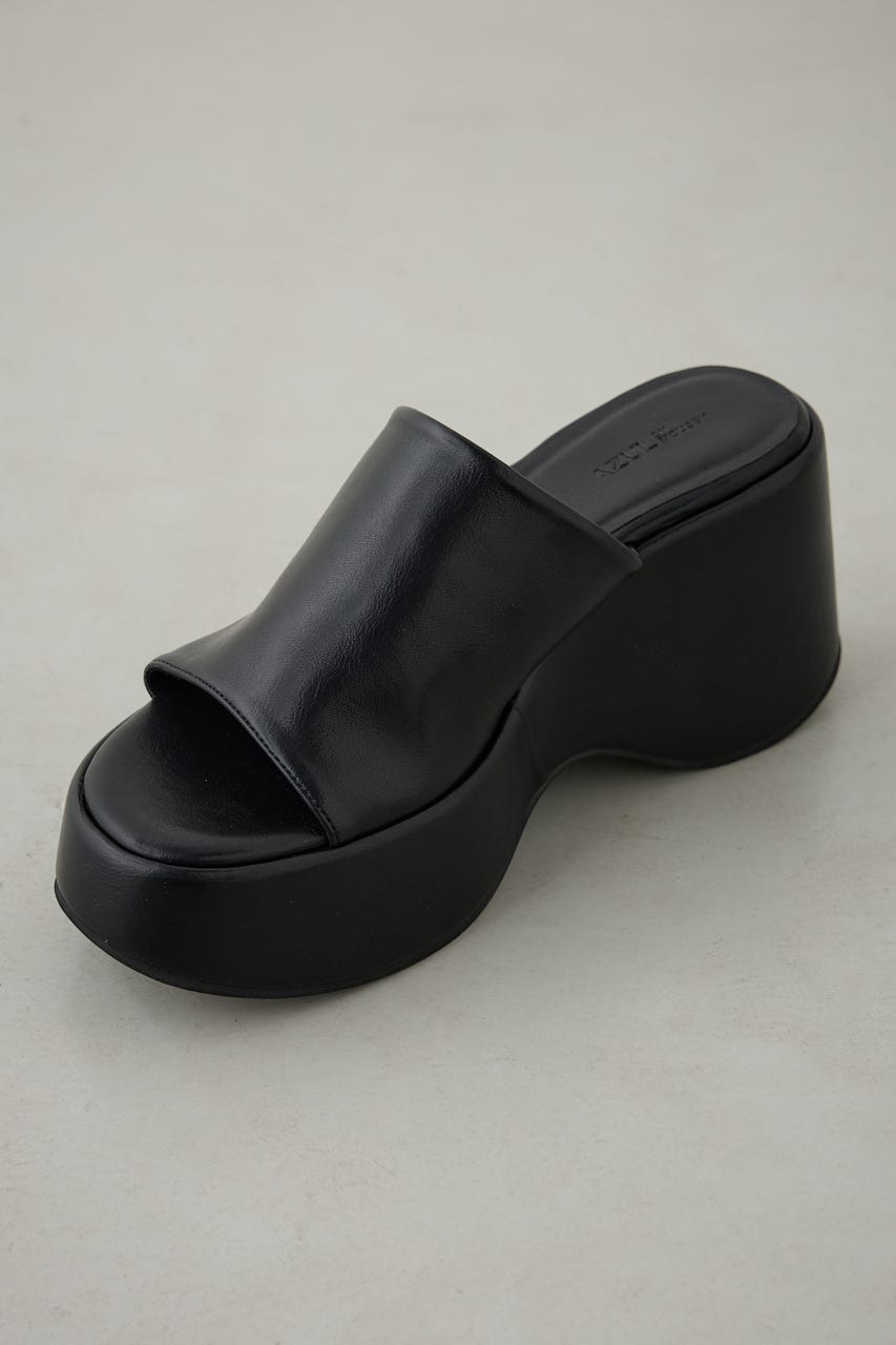 プラットフォームミュールサンダル BLK S